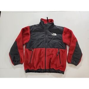 The North Face Boys Small Red/Black Denali Full Zip Fleece Jacket Vintage 90s